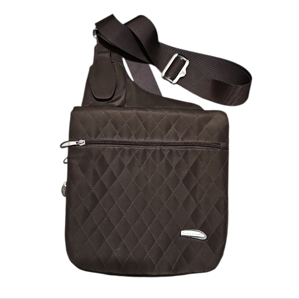 Travalon Brown Quilted Crossbody